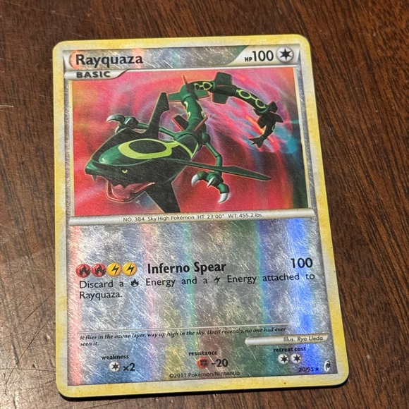 Pokemon Rayquaza Holographic Card Game Green - Picture 1 of 3